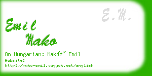 emil mako business card